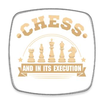 Échiquier des joueurs d’échecs - Magnet carré - blanc - Devant