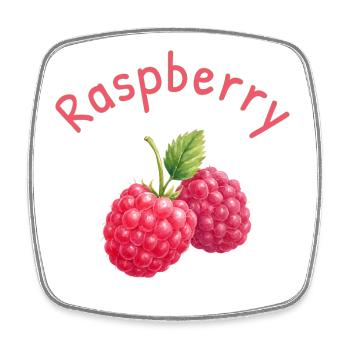 Illustration de texte couronné de framboise pour un vêtement - Magnet carré - blanc - Devant