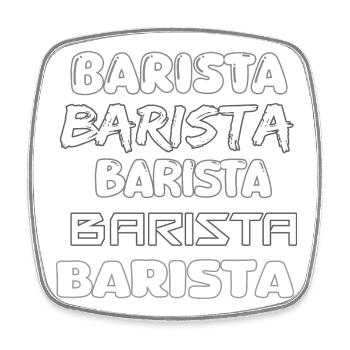 Barista - Magnet carré - blanc - Devant