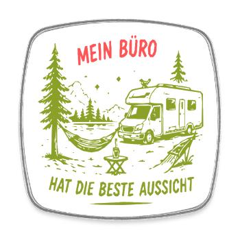 Mein Büro mit der besten Aussicht - Viereckiger Kühlschrankmagnet - Weiß - Vorne