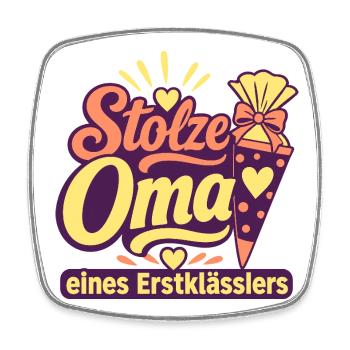 Stolze Oma eines Erstklässlers, 1. Klasse Einschul - Square fridge magnet - white - Front
