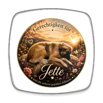 Gerechtigkeit für Hund Jette – Fellnasen - Viereckiger Kühlschrankmagnet - Weiß - Vorne