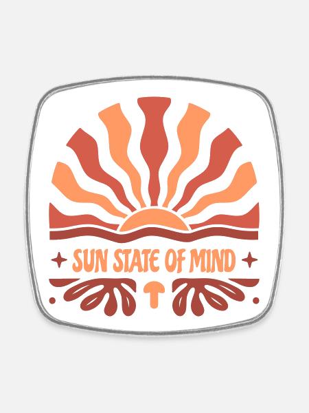 Sun State of Mind Sunburst: Nature-Inspired Summer - Square fridge magnet - white