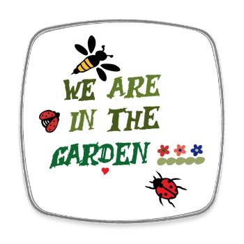 We are in the garden - Square fridge magnet - white - Front