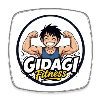 Imprimés du logo GIDAGI Fitness - Magnet carré - blanc - Devant