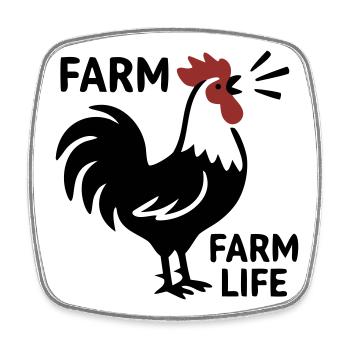 Logo de la Vie à la Ferme Rooster - Magnet carré - blanc - Devant