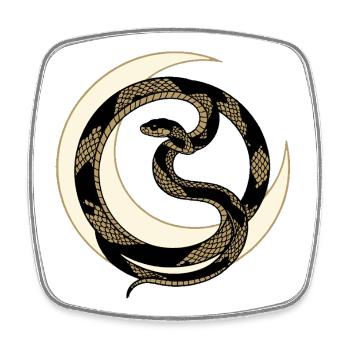 Symbole de streetwear du Serpent de Lune Interdit - Magnet carré - blanc - Devant