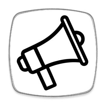 megaphone - Square fridge magnet - white - Front