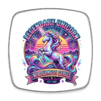 Licorne Mythique - Magnet carré - blanc - Devant