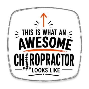 Chiropractor Gift for Spine Doctor - Square fridge magnet - white - Front