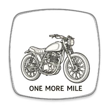 Another kilometer of vintage motorcycle - Square fridge magnet - white - Front