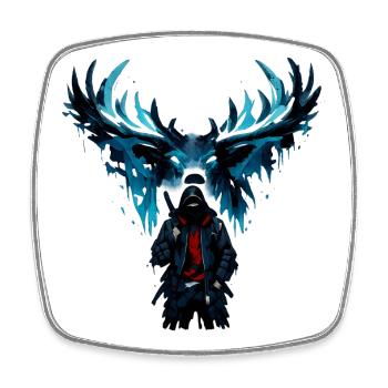 Night Flight Blue Phoenix - Square fridge magnet - white - Front