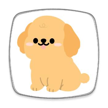 Louveteau Golden Retriever ensoleillé - Magnet carré - blanc - Devant