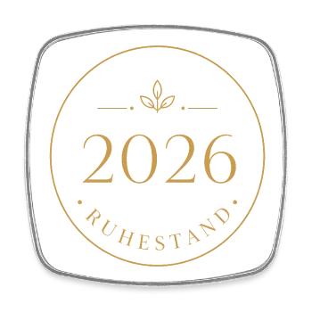 2026 Ruhestand – Minimalistischer Kreis - Viereckiger Kühlschrankmagnet - Weiß - Vorne