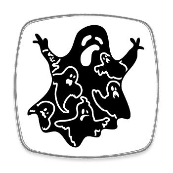 funny Halloween ghost - Square fridge magnet - white - Front