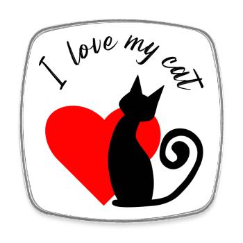 Fragmented heart in red - Square fridge magnet - white - Front