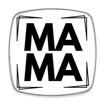 MAMA - Viereckiger Kühlschrankmagnet - Weiß - Vorne