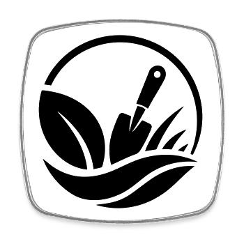 Gardener Shovel Plants Garden Motif - Square fridge magnet - white - Front