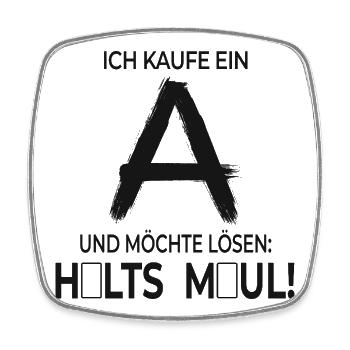 Ich kaufe ein A – Lustiger Spruch - Viereckiger Kühlschrankmagnet - Weiß - Vorne
