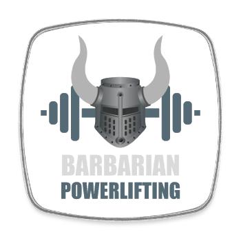 Barbarian Warrior Powerlifting Workout - Square fridge magnet - white - Front