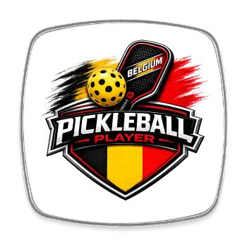 Pickleball BELGIUM - Square fridge magnet - white - Front