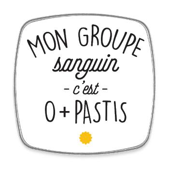 Mon Groupe Sanguin C Est 0 Pastis T-Shirt Cadea... - Magnet carré - blanc - Devant