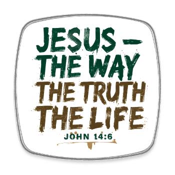 Jesus The Way The Truth The Life - Viereckiger Kühlschrankmagnet - Weiß - Vorne