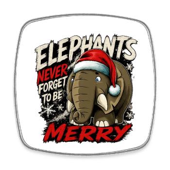 Elephant Christmas Never Forgotten - Square fridge magnet - white - Front