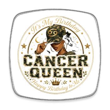 Cancer Queen Anniversaire Camouflage Reine Astro - Magnet carré - blanc - Devant
