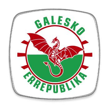 Galesko Errepublika - Welsh Republic - Square fridge magnet - white - Front