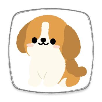 Charming Spaniel - Square fridge magnet - white - Front
