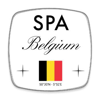 Spa Belgium Coordinates Travel Souvenir - Square fridge magnet - white - Front