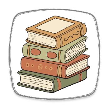 Pile de livres vintage - Magnet carré - blanc - Devant