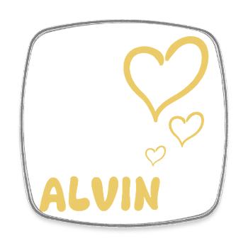 Alvin as a name - Square fridge magnet - white - Front