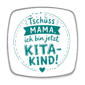 Tschüss Mama Kita Kind Design - Viereckiger Kühlschrankmagnet - Weiß - Vorne