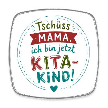 KitaKind Abschiedsmotto - Viereckiger Kühlschrankmagnet - Weiß - Vorne