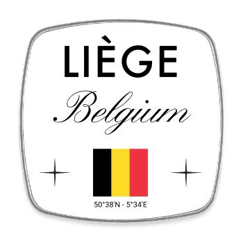 Liège Belgique Coordonnées Souvenir de voyage - Magnet carré - blanc - Devant