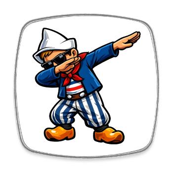 Dabbing Holländer - Viereckiger Kühlschrankmagnet - Weiß - Vorne
