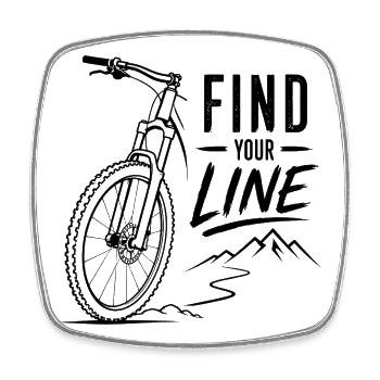 Finde deine Linie Mountainbike - Viereckiger Kühlschrankmagnet - Weiß - Vorne