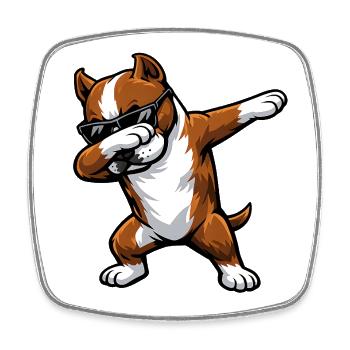 Dabbing American Staffordshire Terrier - Viereckiger Kühlschrankmagnet - Weiß - Vorne