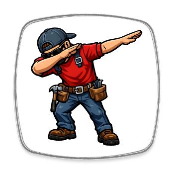 Dabbing Dachdecker - Viereckiger Kühlschrankmagnet - Weiß - Vorne