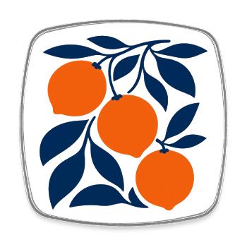 Orangen - Viereckiger Kühlschrankmagnet - Weiß - Vorne