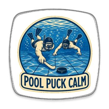 POOL PUCK CALM - Viereckiger Kühlschrankmagnet - Weiß - Vorne