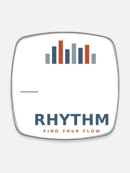 rhythm_design - Square fridge magnet - white