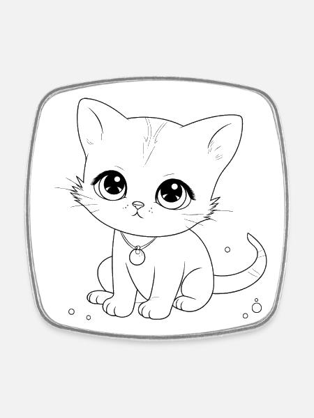 Please download image - Square fridge magnet - white