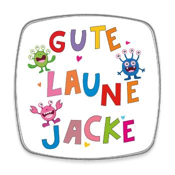 GUTE LAUNE MONSTER  - Viereckiger Kühlschrankmagnet - Weiß - Vorne