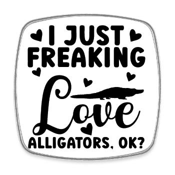 Alligator Reptilien Humor - Viereckiger Kühlschrankmagnet - Weiß - Vorne