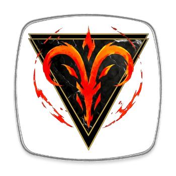Widder-Feuerzeichen – Tierkreis von Kék-Ina - Viereckiger Kühlschrankmagnet - Weiß - Vorne