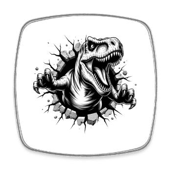 Tyrant Rex Durchbruch - Viereckiger Kühlschrankmagnet - Weiß - Vorne