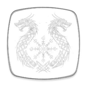Drachen Vegvisir - Viereckiger Kühlschrankmagnet - Weiß - Vorne